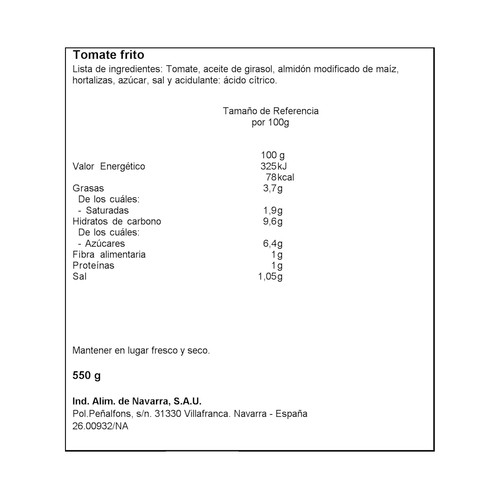 CARRETILLA Tomate frito frasco 550 g