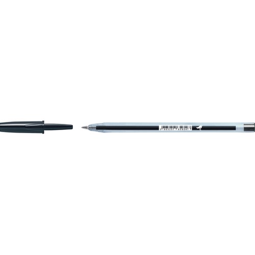 Bolígrafo de tinta negra 1mm, plástico reciclado, ALCAMPO.