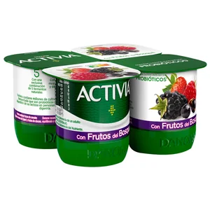 ACTIVIA Bífidus con frutos del bosque de Danone 4 x 120 g.