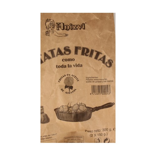 ANIZVI Patatas fritas artesanas en aceite girasol 300 g.