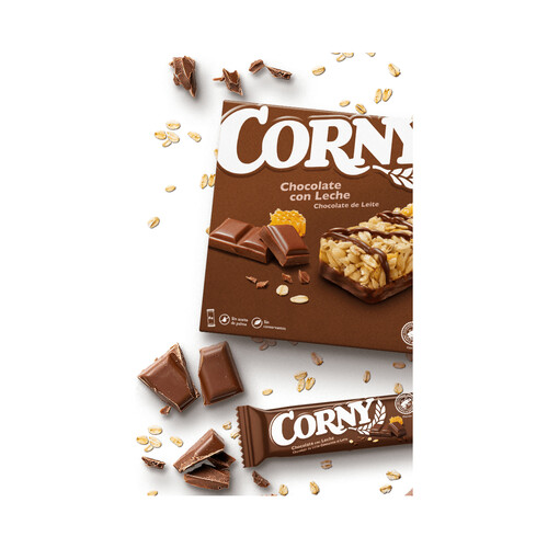 CORNY Barritas de cereales con chocolate con leche 6 x 25 g.