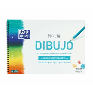 Imagen de Bloc de dibujo escolar formato A4+ papel 130 gr. OXFORD.