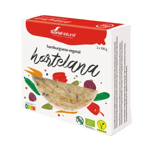 SORIA NATURAL Bio Burger vegetal hortelana (mix de verduras y hortalizas) ecológica 2 x 100 g.