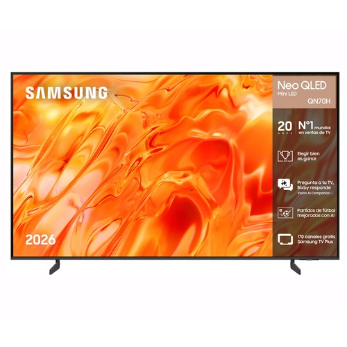 Televisión 139,7 cm (55") QLED SAMSUNG TQ55QN70HAUXXC, 4K, Tizen, Dolby digital plus, 3HDMI, 2USB, 120Hz.
