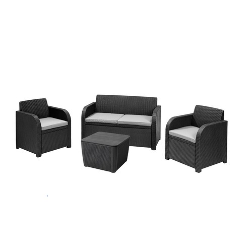 Conjunto de resina de 4 piezas Novara, color gris antracita, KETER