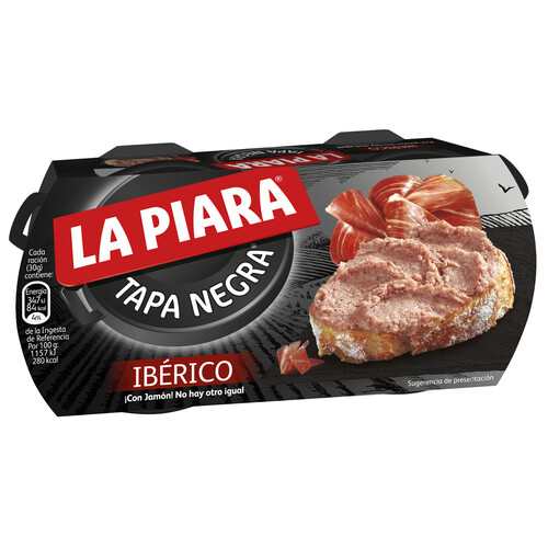 LA PIARA Paté de hígado de cerdo ibérico LA PIARA Tapa Negra 2 ud x 73 g.