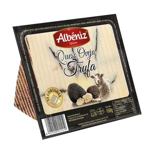 ALBENIZ Queso de oveja ya cortado con trufa 150 g.