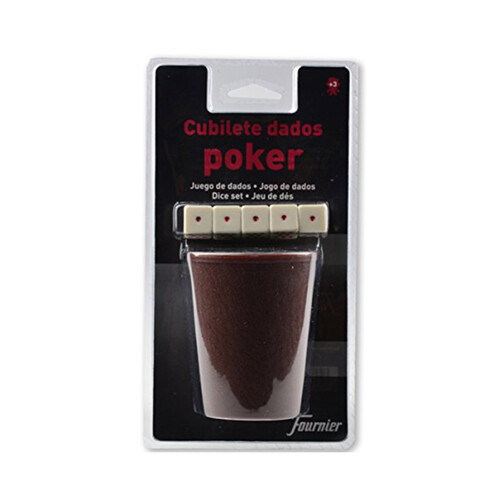 Cubilete poker con dados incluidos, FOURNIER.