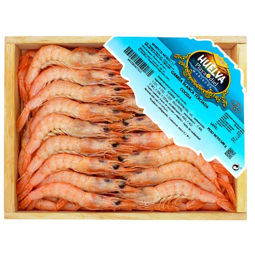 PLAYA ODIEL Gambas blancas cocidas terciadas 500 g.