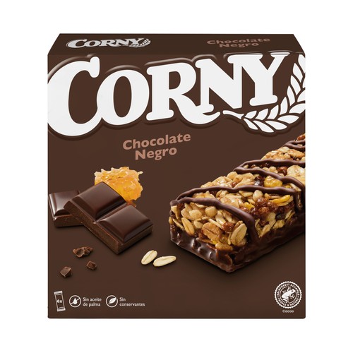 CORNY Barritas de cereales con chocolate negro 6 x 23 g.