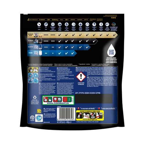 FINISH Capsulas lavavajillas máquina ultimate plus regular 40 uds 452g