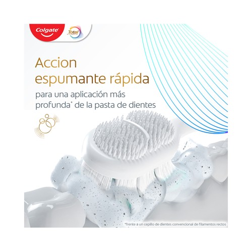 COLGATE Total espuma limpiadora Cepillo de dientes con filamentos suaves.