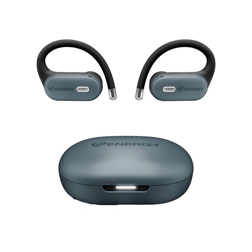 Auriculares Bluetooth deportivos ENERGY SISTEM Airwave Graphite con estuche de carga, hasta 30 horas de autonomía, color negro.