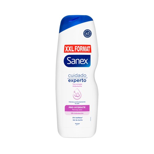 SANEX Cuidado experto Pro Hydrate Gel hidratante para ducha o baño, para pieles muy secas 850 ml.
