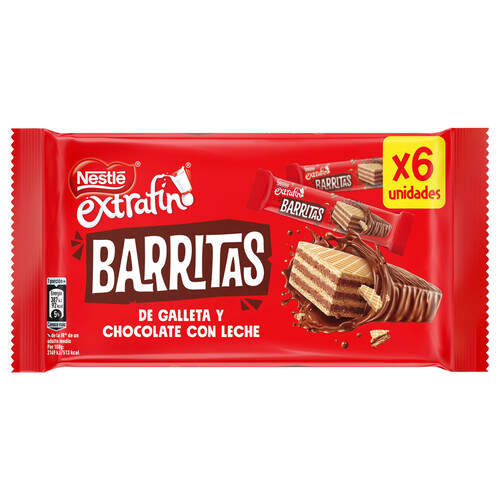 Barritas de chocolate extrafino NESTLÉ WAFER 18 g.