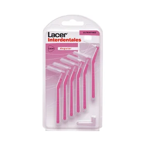 LACER Cepillo interdental ultrafino de 0.45 mm, prensado y con cabezal en ángulo 6 uds.