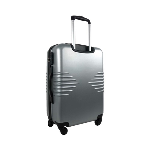 Maleta mediana rígida de color gris de 60 cm. tipo trolley con 4 ruedas y cierre por código, AIRPORT ALCAMPO.