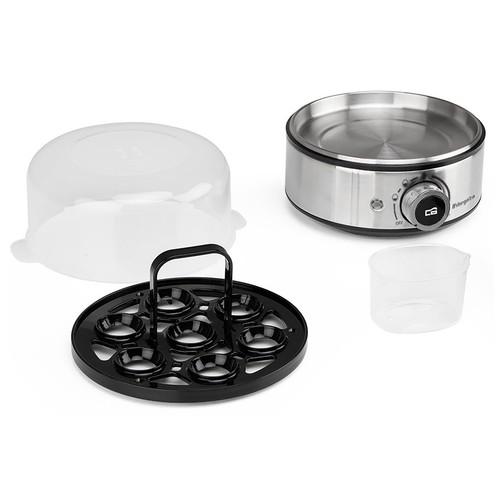 Cuece huevos ORBEGOZO CU5200 Inox, 400W, 3 niveles de cocción, Temporizador 30min.
