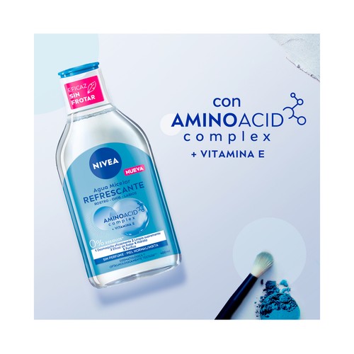 NIVEA Micell air Agua micelar desmaquilladora de rostro y ojos, para pieles normales a mixtas 400 ml.