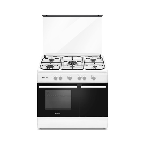 Cocina independiente a gas butano TAURUS CIG5FWHM 5 fuegos. H: 85cm, A: 90cm, F: 60cm.