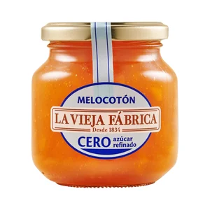 LA VIEJA FÁBRICA Mermelada de melocotón cero azúcares refinados 280 g.