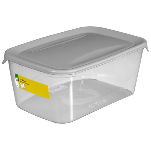 Recipiente hermético rectangular de plástico con 5 litros de capacidad, PRODUCTO ECONÓMICO ALCAMPO.