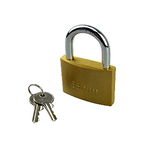 Candado de Latón con arco largo, 60 mm, seguridad 6, ALCAMPO.