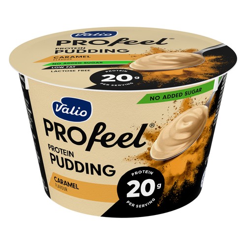 Natillas de caramelo sin lactosa, ni azúcares añadidos y con alto contenido en proteínas (20 g) VALIO Profeel 180 g.