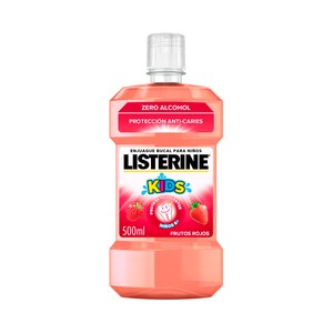 LISTERINE Kids Enjuague bucal para niños de + de 6 años, con sabor a frutos rojos 500 ml.