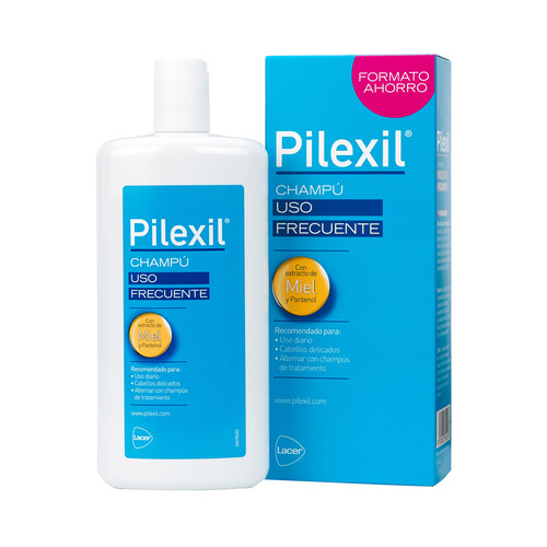 PILEXIL Champú de uso diario, con extracto de miel y Pantenol, para cabellos delicados PILEXIL 550 ml.