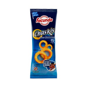 Imagen de FACUNDO Snack de aros de maíz con sabor a barbacoa FACUNDO CHASKIS bolsa de 100 g.