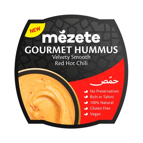 MEZETE Gourmet hummus y chili picante MEZETE 215 g.