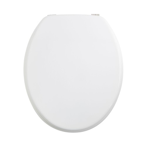 Tapa WC con bisagras de acero inoxidable, color blanco, ACTUEL.
