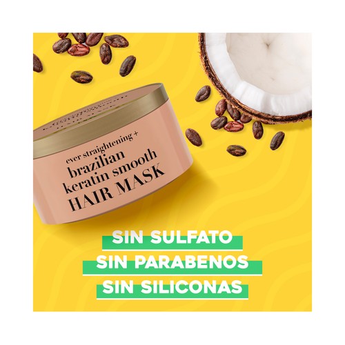 OGX Mascarilla capilar con keratina de Brasil, para cabellos rizados o encrespados 300 ml.