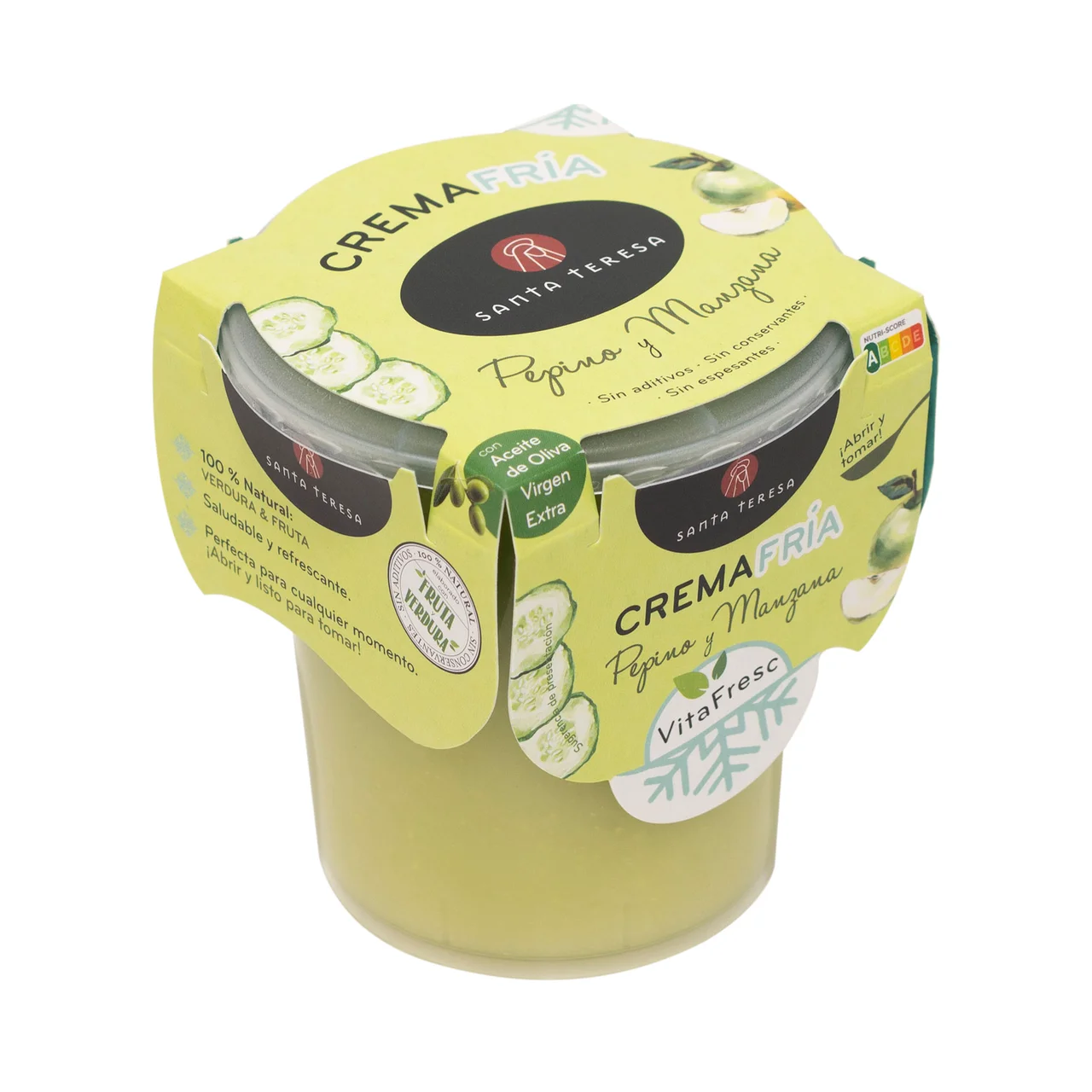 SANTA TERESA Crema fría de pepino y manzana, lista para abrir y tomar SANTA TERESA 400 ml.