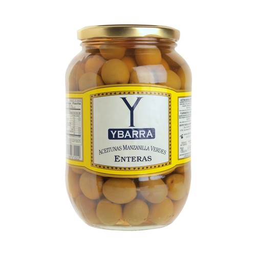 YBARRA Aceitunas verdes manzanilla con hueso bote de 500 g.