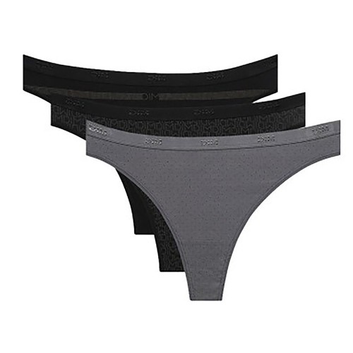 Pack 3 tangas fantasía DIM, color negro, talla 44/46