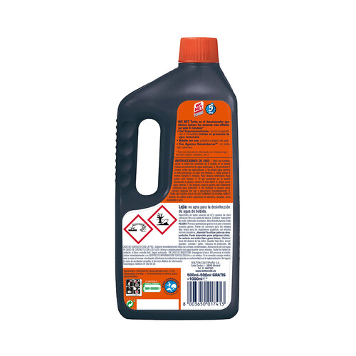 WC NET Desatascador de tuberías profesional WC NET TURBO 500 ml.