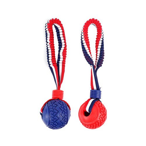 MARKET SUPREM Juguete para mascota con cuerda y pelota 7 cm.