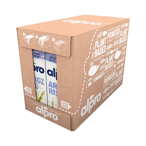 ALPRO Bebida de arroz 100% vegetal y sin azúcares añadidos  8 x 1 l.