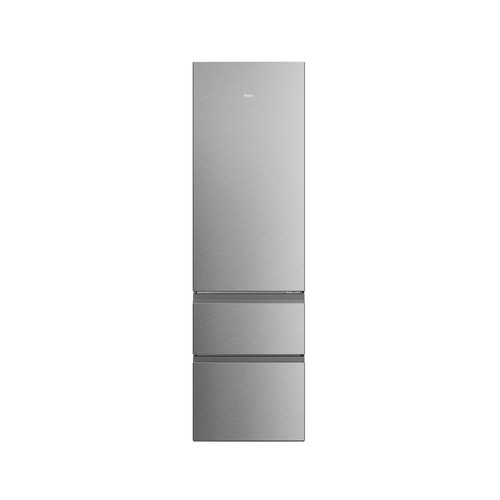 Frigorífico combi 205cm HAIER HTR3620ENMG INOX, 3 cajones, NO FROST, clasificación energética: E, H: 205cm, A: 59,5cm, F: 66,7cm, capacidad total: 414L.