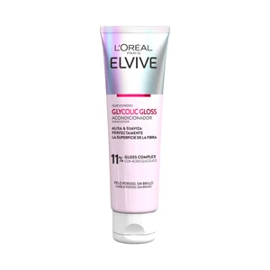 ELVIVE Glycolic gloss de L´oreál Paris Acondicionador alisante y suavizante, para pelo poroso y sin brillo 150 ml.