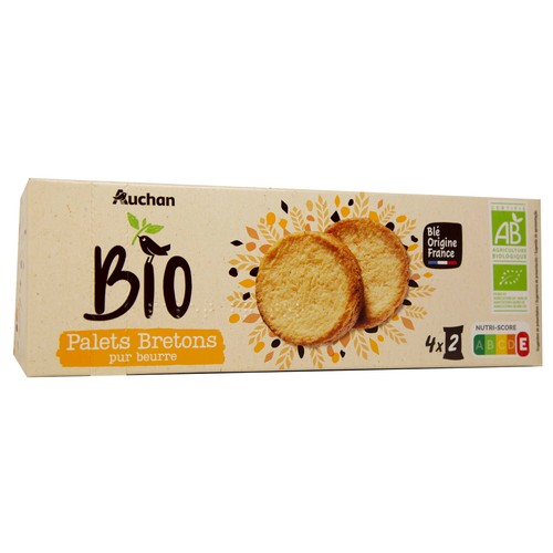 Galletas de mantequilla ecológicas palets bretons ALCAMPO ECOLÓGICO 125 g.