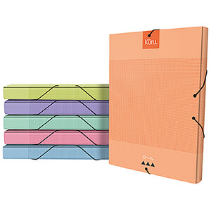 Imagen de Caja de proyectos para almacenamiento con lomo de 30mm, resistente con cierre de gomas, cubierta forrada con tacto extrasuave, GRAFOPLAS.