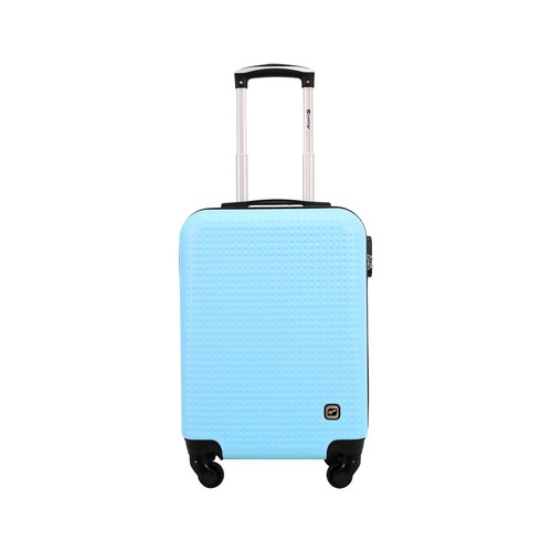 Maleta cabina tipo trolley talla S rígida de 4 ruedas con cierre lock, color zaul claro- Dots. AIRPORT