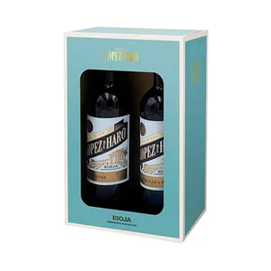 LOPEZ DE HARO  Estuche con 2 botellas de vino tinto crianza con D.O. Ca. Rioja.