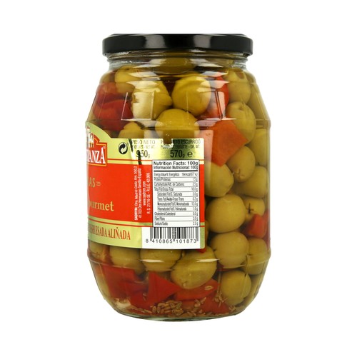 MAESTRANZA Aceituna aliñada manzanilla sin hueso 570 g.