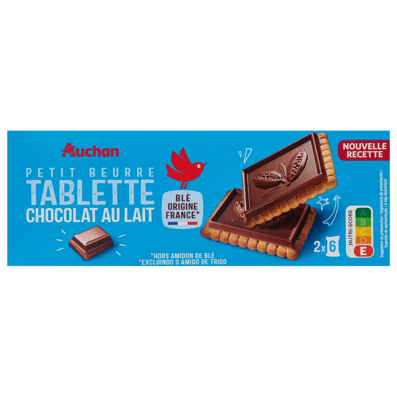 PRODUCTO ALCAMPO Galletas de mantequilla con tableta de chocolate con leche 150 g.