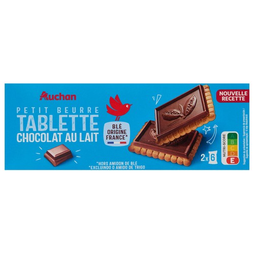 PRODUCTO ALCAMPO Galletas de mantequilla con tableta de chocolate con leche 150 g.