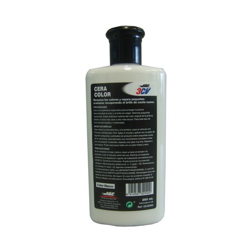 Bote de 250 mililitros de cera de color blanco 3CV.
